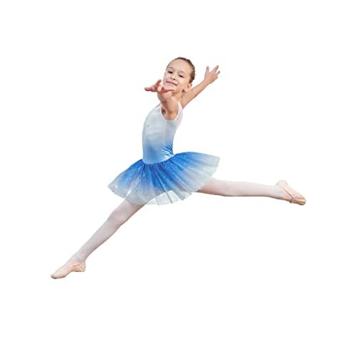 EQSJIU Ballet Leotard for Girls Dance Gymnastics Toddler Sparkly Dance Dresses Outfits Tutu Skirted Leotard Kids 1-10 Years