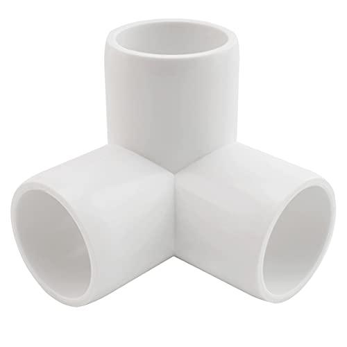 1-1/4 Inch 3 Way PVC Fitting Furniture Grade Pipe Corner Elbow for Greenhouse Shed/Tent Connection/Garden Support Structure/Storage Frame [Pack of 6]