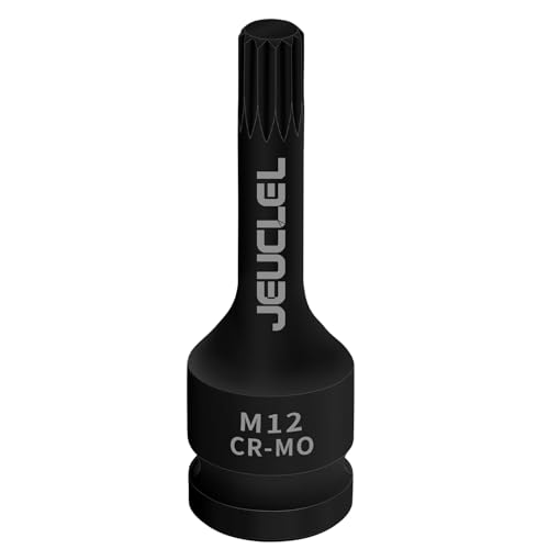 M12 Triple Square Impact Spline Bit Socket, 12mm Metric 1/2-Inch Impact Drive Triple Square Socket, Cr-Mo Steel Lengthen Screwdriver Adapter