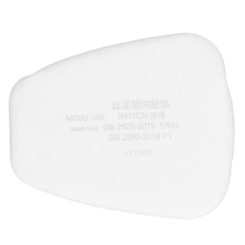Raguso 50Pcs 5N11CN Filter, Fiber, White, 3 Layer, Safety Mask Replacement Filter for Painting, Renovation, Mining