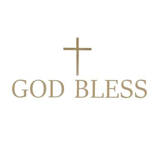 God Bless Cross Wall Decal, PVC Material God Bless Stickers Decorative God Bless Backdrop God Bless Banner God Bless Wall Decor for God Bless Baptism Decorations