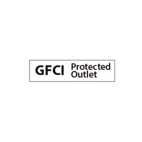 GFCI GFI Protected Outlet Decals Stickers 1" Wide .25" Tall (30 Pack) p650