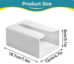 Wall Mounted Tissue Box Holder, Self Adhesive No Drill Napkin Dispenser Minimalist ABS Plastic Tissue Box for Bathroom Kitchen Counter Under Cabinet Storage for Paper Towels Wipes (Grey)