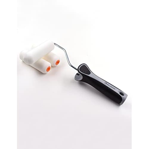 ROLLINGDOG Paint Roller Frame-With Single Rod,Use With 4 Inch Mini Paint Roller Covers,Great for Cutting in and Detail Painting (4 Inches)