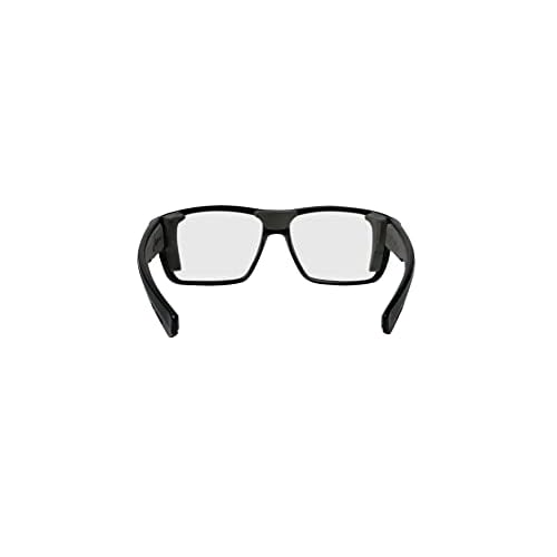 BOMBER Safety Glasses for Men, Matte Black frame with Clear Safety Lens, Non-Slip Gray Foam Lining, Guaranteed ANSI Z87+ Compliant - MA101