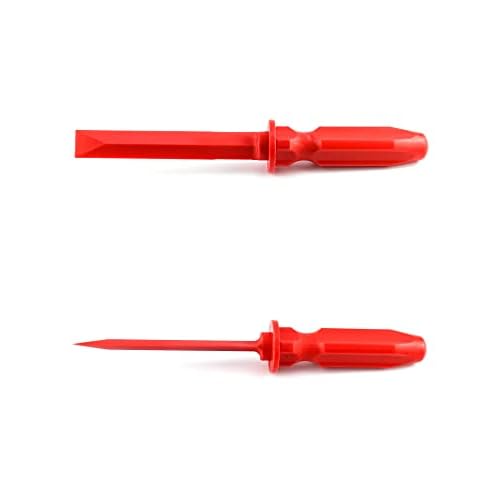 QWORK Chisel Scraper, 2 Pack (7/8") Wheel Weight Remover, Non-Marring Plastic Scraper Remover Tool Kit, for Adhesive, Caulk, Gasket Decals Emblem Moldings