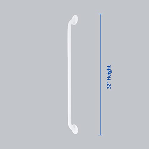 Medline White 32” Grab Bar for Shower & Bathtub, Independence Aid & Ease of Movement — for Elderly, Handicapped or Seniors, 300 lb. Capacity, 1 Bar