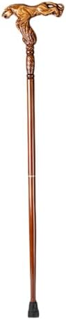 Hand Carved Wooden Walking Cane with Ergonomic Handle and Rubber Tip for Men and Women - Fashionable Unique Walking Stick for Seniors - 37 inch