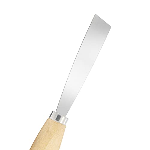 Putty Knife, 2 PCS 1 Inch Metal Scraper, wooden Handle Spackle Knives for Drywall, Decals, Wall paper, Patching, Painting, Taping, Scraping Coating