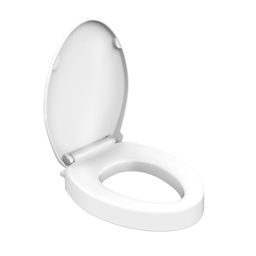 Swiss Madison Ryse 3 in. Raised Elongated Soft Close ADA Compliant Toilet Seat in Glossy White