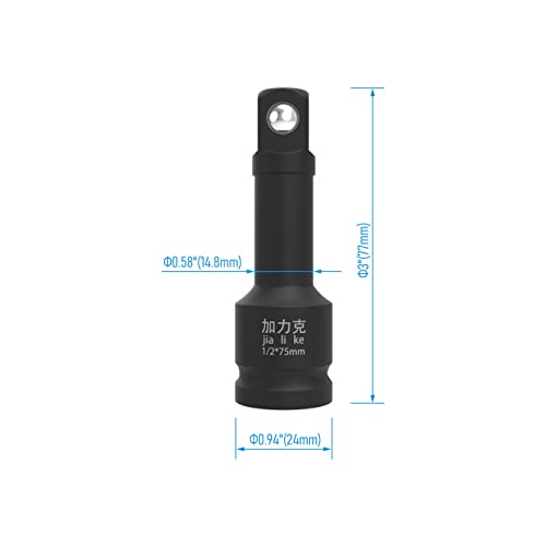 1/2¡È Drive by 3¡È Impact Extension Bar with Locking Pin, Impact Socket Extension, CR-MO Steel