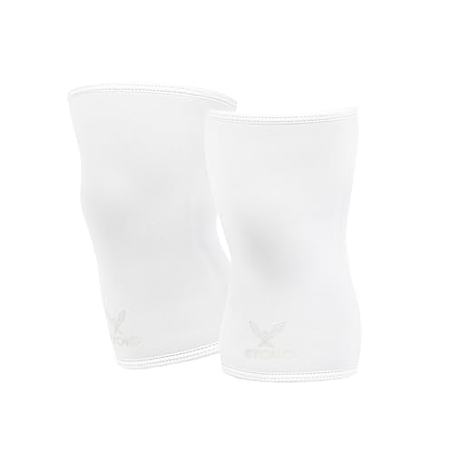 Stoic Knee Sleeves (IPF Approved) – 7mm Knee Support for Powerlifting, Weightlifting & Squats – Used in World Competitions – USAPL & USPA Compliant – Pair for Men & Women (Large, White)