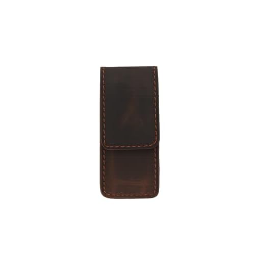 Leather Multitool Sheath for Belt EDC Belt Organizer with Magnetic Closure ? Multitool Holster Pouch Compatible for Leatherman, Gerber, Folding Tool Vertical Carry Knife Holder Dark Brown