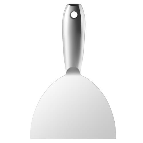 Fishark Putty Knife, 6 Inch One Piece Stainless Steel Scraper, Spackle Knife, Putty Knife Scraper, Wallpaper Scraper Paint Scraper Tool for Drywall Repair, Removing Wallpaper, Mud, Applying Plaster
