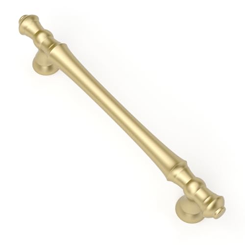 Asidrama 10 Pack 5 Inch(128mm) Brushed Gold Kitchen Cabinet Handles, Cabinet Pulls Kitchen Cabinet Hardware for Cupboard Drawer Pulls
