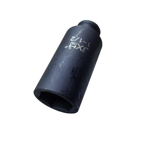 1/2" Drive 1-1/2" Impact Socket, Extra Deep, 6-Point, 4.7" Long, Heat Treated Cr-V Alloy Steel