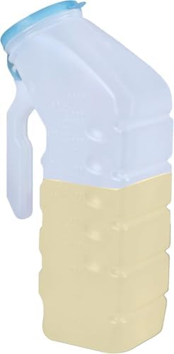 Vakly Male Urinal with Glow in The Dark Spill Proof Cover [32oz -1000ml ] Portable Pee/Urine Container Bottles for Men Used for Car, Hospitals, Incontinence, Emergency and Travel (6)
