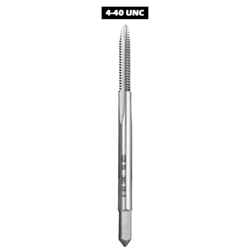 2pcs No 4-40 UNC Thread Tap Right Hand, HSS 4 x 40 UNC Straight Fluted Machine Tap