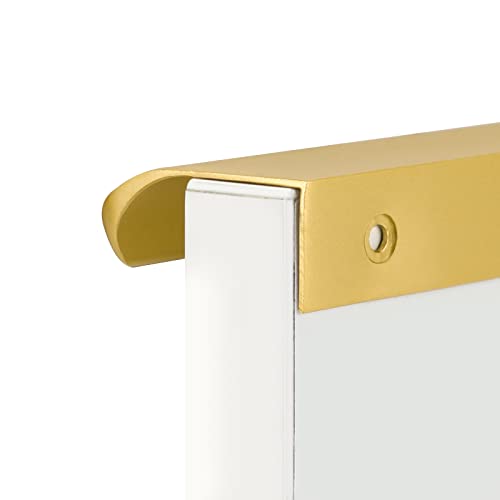goldenwarm 25 Pack 5 Inch Matte Gold Finger Pulls Cabinet Edge Pulls Brushed Brass Drawer Handles Edge Hardware for Kitchen Cupboard