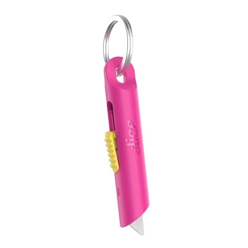 Slice Mini Pen Cutter | Keychain Knife and Box Cutter | Retractable Safety Cutter | Fuchsia