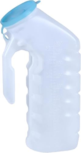 Vakly Male Urinal with Glow in The Dark Spill Proof Cover [32oz -1000ml ] Portable Pee/Urine Container Bottles for Men Used for Car, Hospitals, Incontinence, Emergency and Travel (6)