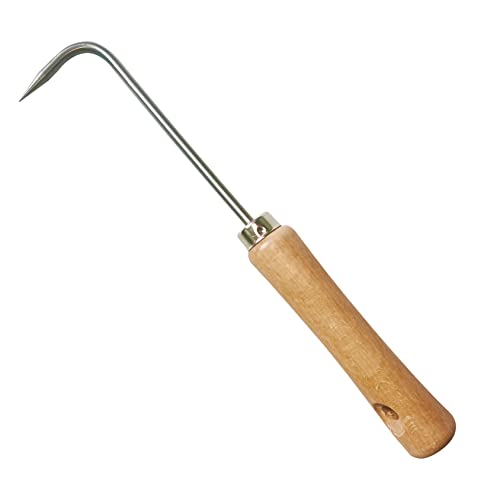 tBesme Crack Weeder Crevice Weeding Tool | Stainless Steel L-Shape Single-Claw Hook | Crevice Weed Remover | Patio Crack Weeder