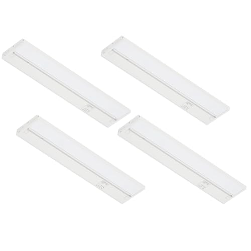 LAGOM Halo Under Counter Lights for Kitchen, 12-Inch Hardwired and Plug-in, Dimmable LED, 4-Pack, 2700K/4000K/5000K, White, UC0112WH274L