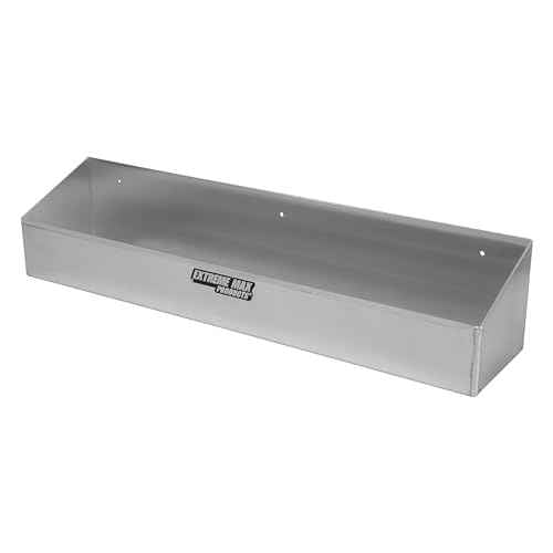 Extreme Max 5001.6449 Wall-Mount Aluminum 8-Quart Liquids Storage Shelf for Race Trailer, Garage, Shop, Enclosed Trailer, Toy Hauler - Holds Eight 1-Quart (32 oz.) Bottles, Silver