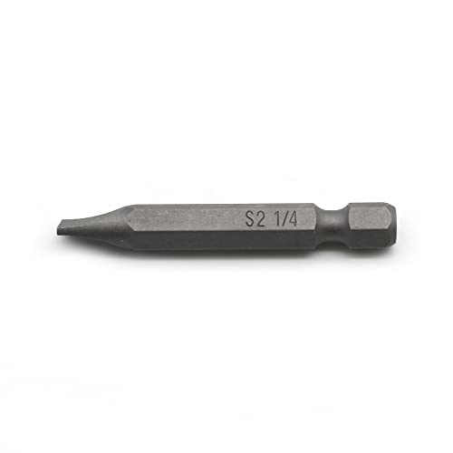 25 pc 1/4 Inch Flat Impact Ready 2 Inch Length Slotted Screwdriver Insert Bit Hex Shank with Quick Release Slot