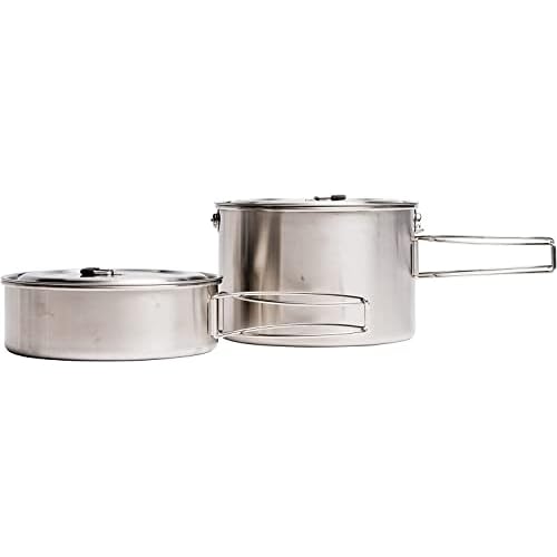 Solo Stove 2 Pot Set: Stainless Steel Companion Pot Set for Solo Stove Campfire. Great for Backpacking, Camping, Survival