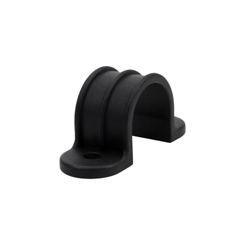 10pcs 1 Inch PVC Pipe Straps U Shape Plastic Conduit Pipe Strap Clamps 2 Holes Pipe Clips Black Conduit Clips for Water Pipe Tube Cables (25mm)