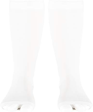 NuVein Medical Compression Stockings, 20-30 mmHg Support for Women & Men, Knee Length, Open Toe, White, Medium