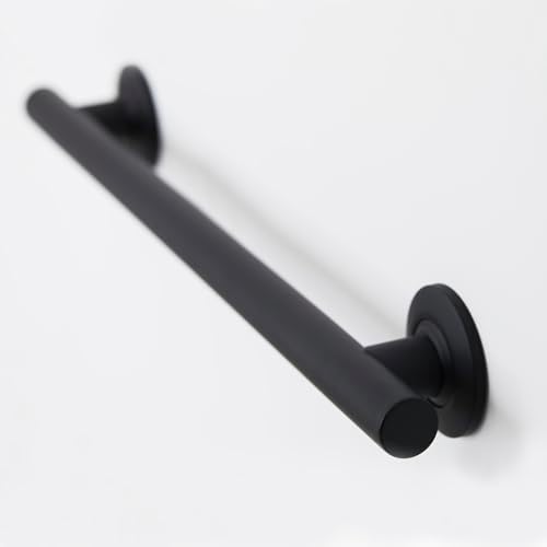 Seachrome 12-inch Coronado Designer Straight Bathroom Shower Grab Bar, Stainless Steel, Matte Black