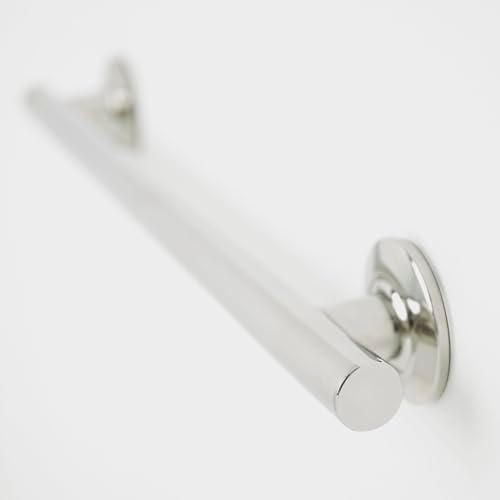 Seachrome 12-inch Coronado Designer Straight Bathroom Shower Grab Bar, Stainless Steel, Matte Black