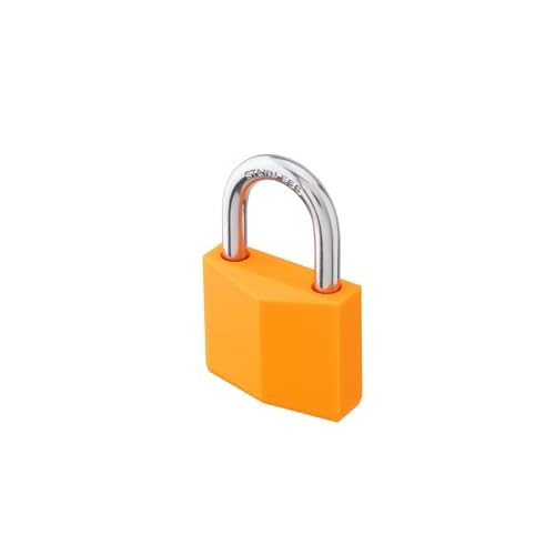 8-Pack Keyed Alike Locks, Orange Covered Brass Keyed Padlock with Stainless Steel Shackle, 1-9/16 Inch Lock Body, Rustproof Locks for Luggage Gate Fence Hasp Cabinet Toolbox Gym School Locker