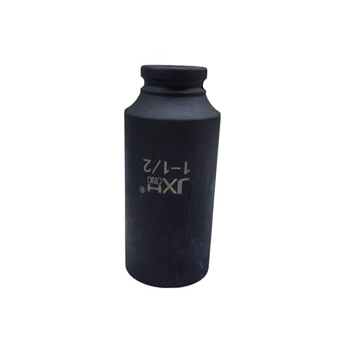 1/2" Drive 1-1/2" Impact Socket, Extra Deep, 6-Point, 4.7" Long, Heat Treated Cr-V Alloy Steel