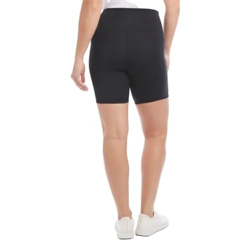 Danskin Women's High Rise Bike Shorts - Workout Shorts - Volleyball Shorts - Yoga and Dance, 2-Pack