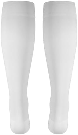 NuVein Medical Compression Stockings, 20-30 mmHg Support for Women & Men, Knee Length, Closed Toe, White, Large