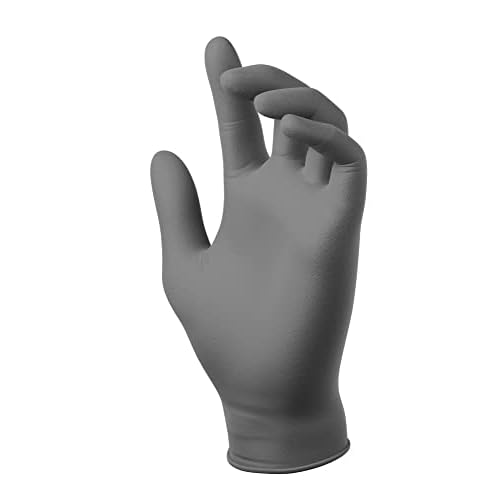 Mechanix Wear: 6 Mil Nickelback Nitrile Gloves with Sweat Absorbing Liner, Latex and Powder Free, Disposable Gloves, Textured Grip, 50 pack, Cleaning and Mechanic Work Gloves (Gray 6 mil, Large)