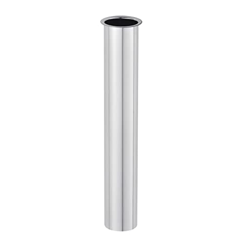 ZM Heavy-Duty Flanged Sink Tailpiece, 8 inch Length, 20GA Chrome (1-1/4'')