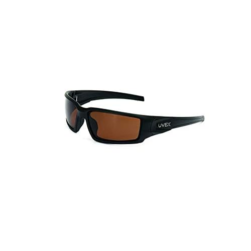 Honeywell Uvex Hypershock Safety Glasses, Black Fame with Espresso Polarized Lens & Anti-Scratch Hardcoat (S2949)