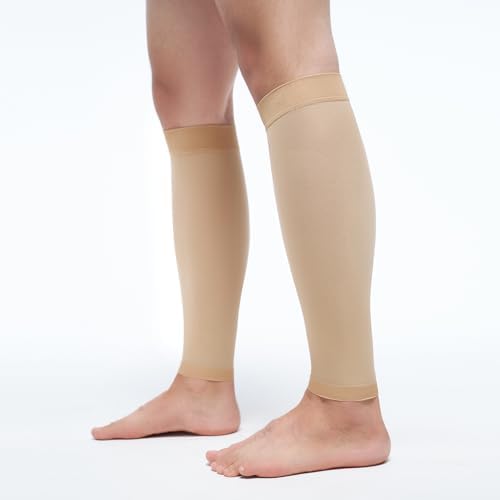 8-15 mmHg 1Pair Men and Women Wide Calf Sleeve Brace Compression Socks for Leg Support, Pain Relief