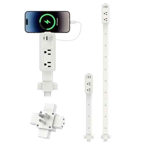 Outlet Extender Stick | Free Combination | USB-A, USB-C Port, 2 AC Outlets, Extend 9¡± to 36¡±, 360¡Æ Combine| Plug Extender | Put Behind Nightstands, Sofa, Bed, Cabinet etc.