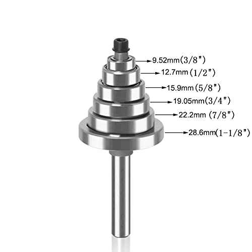 WSOOX 1/2 Inch Shank Rabbet Router Bit Set, 3 Pieces Rabbeting Router Bit with 6 Bearings Set (1/8", 1/4", 5/16", 3/8", 7/16", 1/2" Bearings) (1/2 Inch)