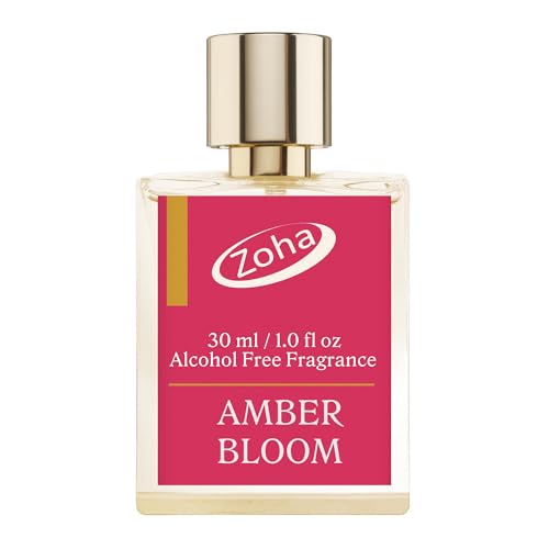 Zoha Amber Bloom Oil Perfume for Women & Men, Roll On Perfume Oil and Amber Perfume Spray, Alcohol Free Skin Moisturizing Amber Oil Perfume