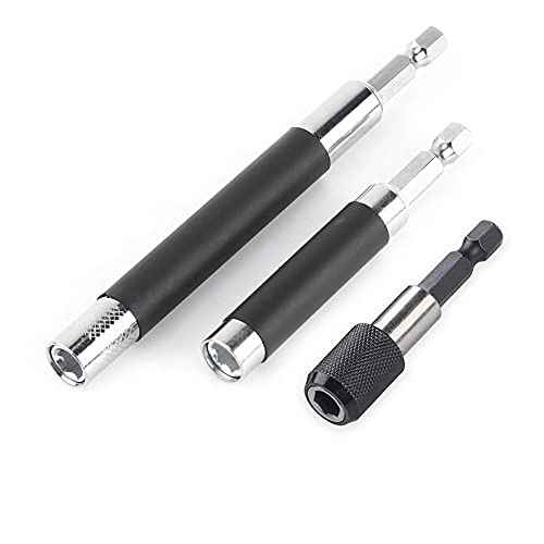 Magnetic Screw Drive Guide Drill Bit Tip Holder Screwdriver Bit Holder Drill Bit Extension Bar Drill Screw Adapter with 1/4 Inch Hex Shank, Set of 3