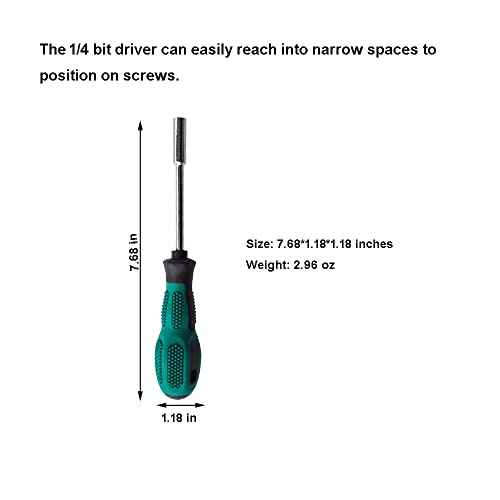 Bit Driver,3 Pieces 1/4-Inch Strong Magnetic Bit Holder Handle, 1/4" Hex Nut Driver