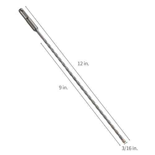 3/16 Inch x 12 Inch SDS Plus Rotary Hammer Drill Bit, Firecore Tungsten Carbide Long Drill Bits for Concrete Masonry Ceramic Tile Cement Walls Brick Rocks Stone, Brocas para Concreto