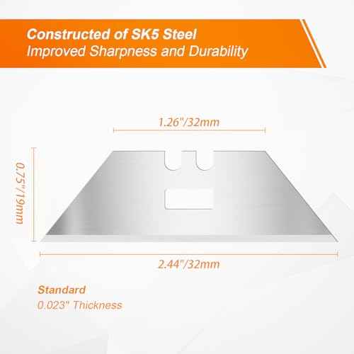 50 Count Replacement SK5 Carbon Steel Scraper Blades