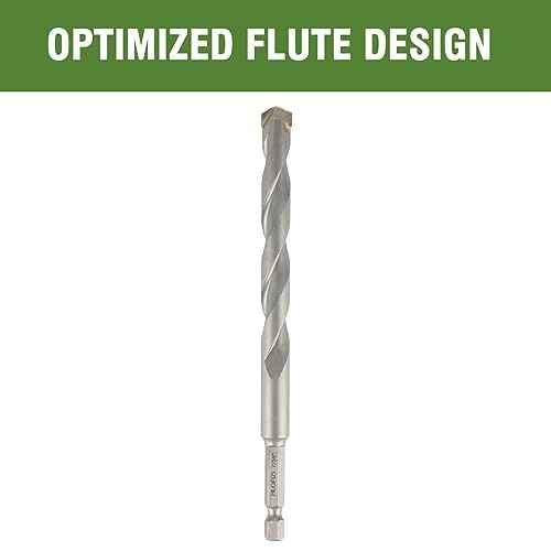 7/16" x 6" Masonry Drill Bits 7/16 inch Concrete Hammer Drill Bits, for Cement, Brick, Stone, Block, Stucco Wall, 2 Pack, Hex Shank